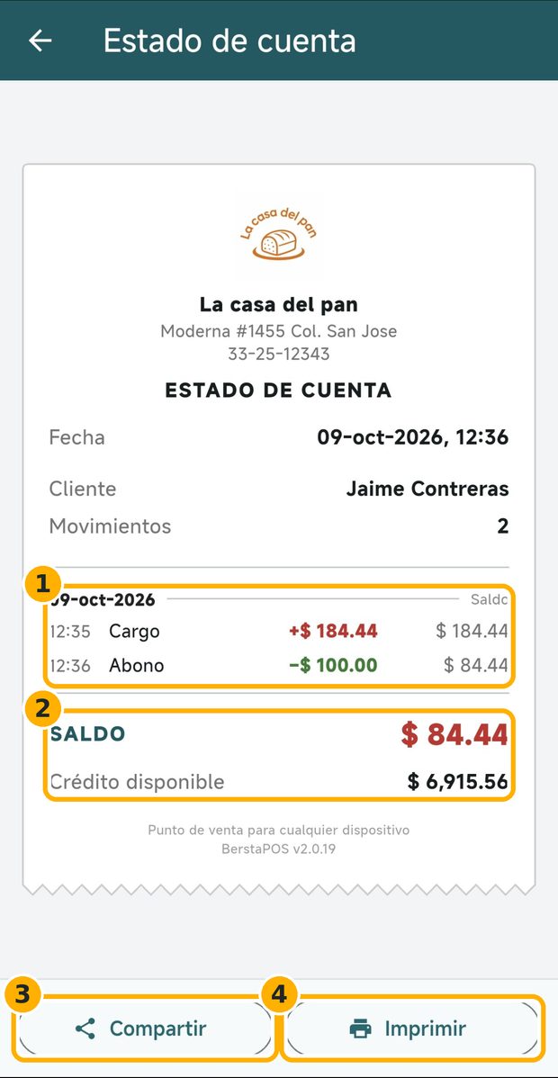 Paso 6: Comparte su estado de cuenta