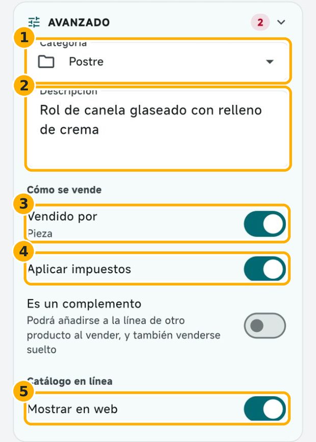 Paso 5: Completa la sección Avanzado