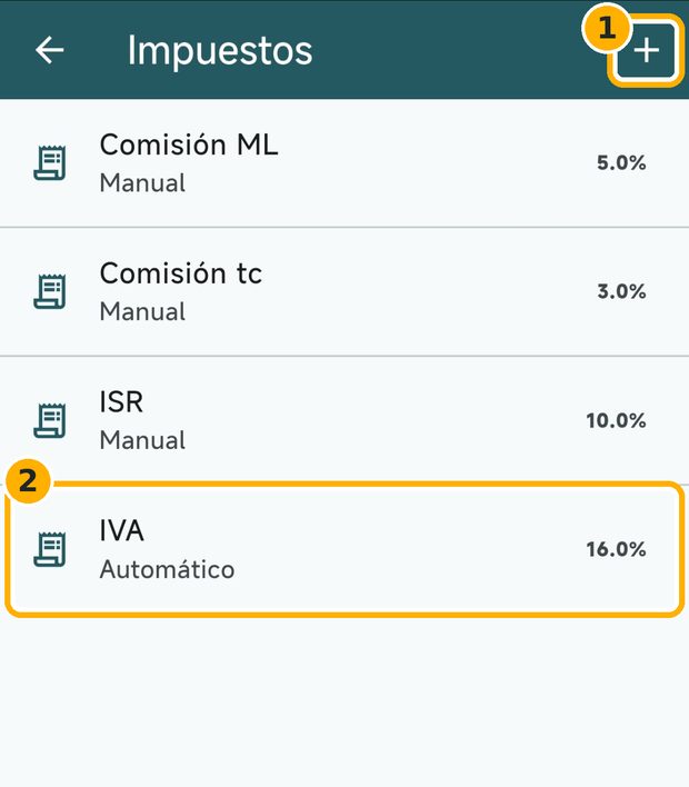 Paso 3: Revisa tus impuestos y agrega uno nuevo