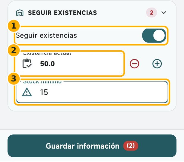 Paso 1: Activa el control de existencias