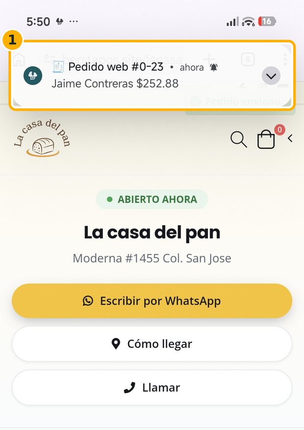 Paso 4: Te llega una notificación