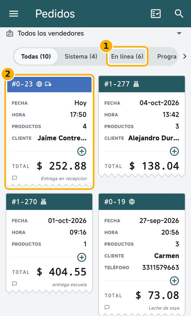 Paso 5: Encuéntralo en Pedidos