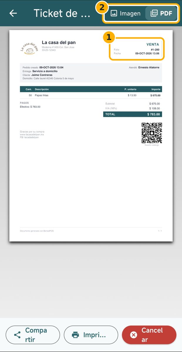 Paso 7: Cobra y entrega el ticket de venta