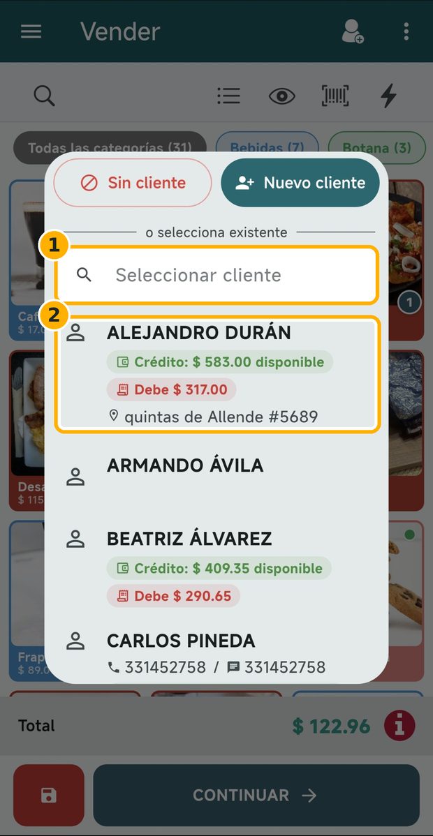 Paso 4: Selecciona al cliente