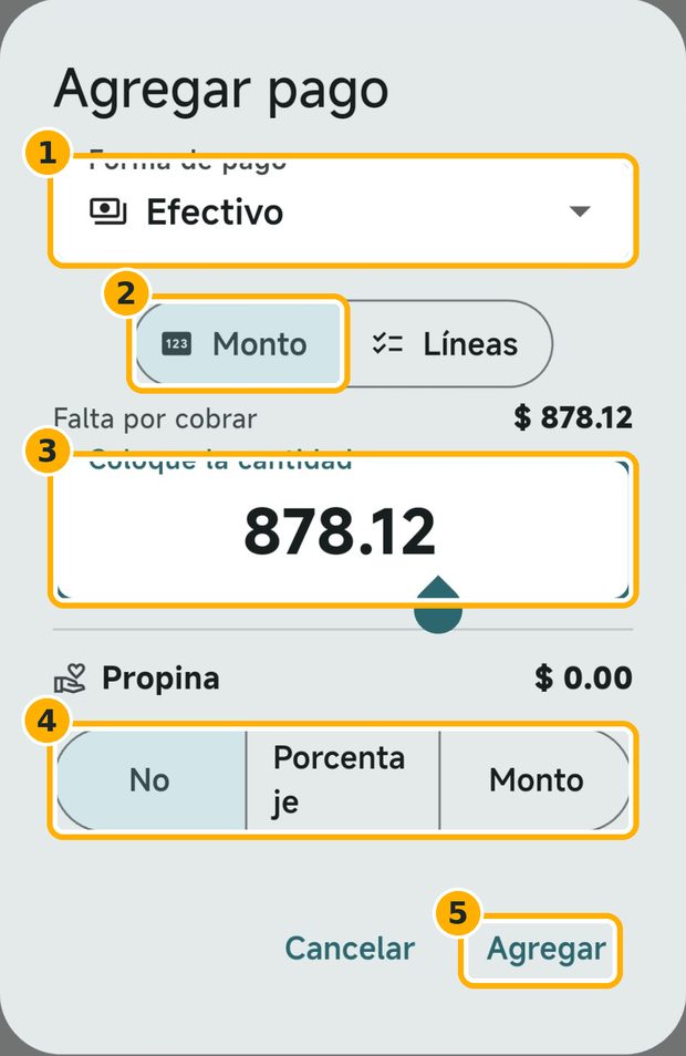 Paso 3: Agrega un pago por monto