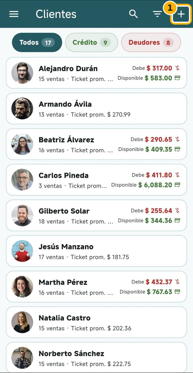 Paso 2: Toca el botón para agregar