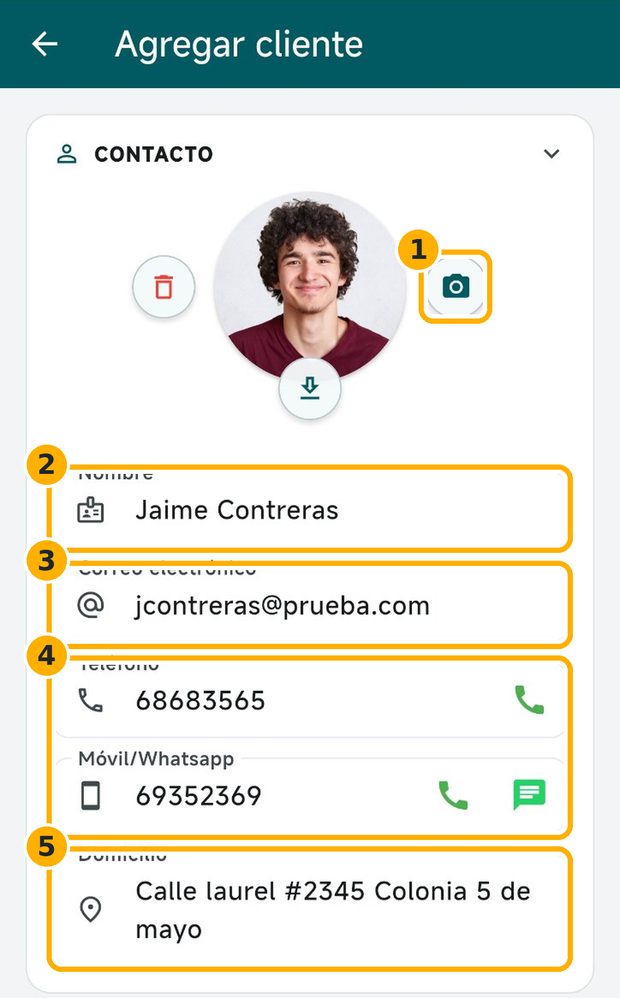 Paso 3: Llena los datos de contacto