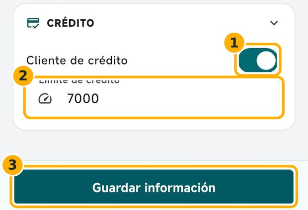 Paso 5: Activa el crédito y guarda