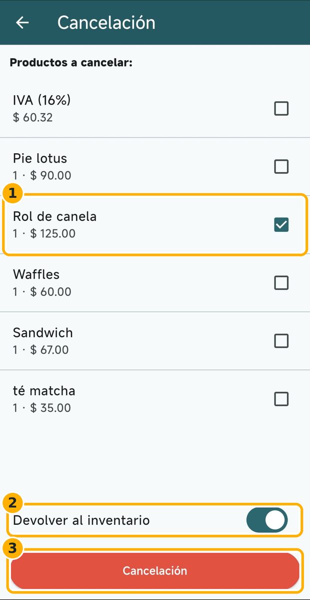 Paso 3: Elige qué cancelar