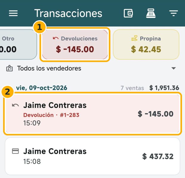 Paso 6: La devolución queda registrada