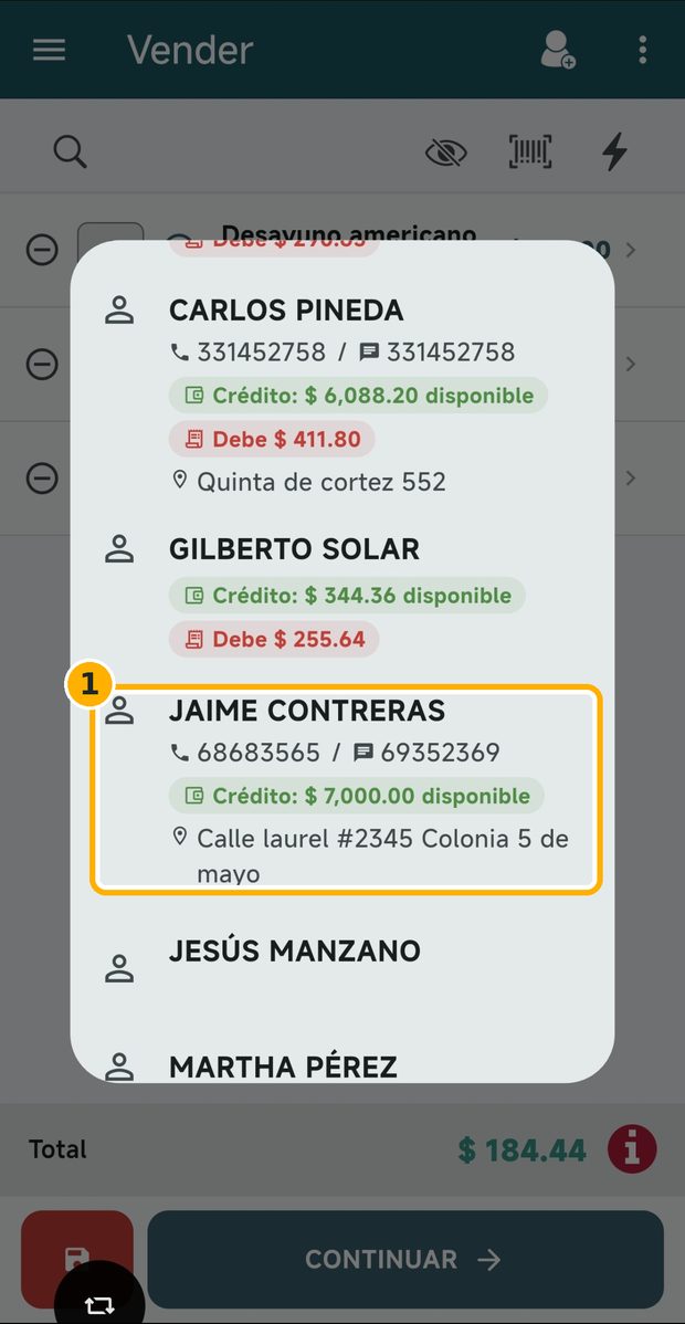 Paso 2: Elige al cliente
