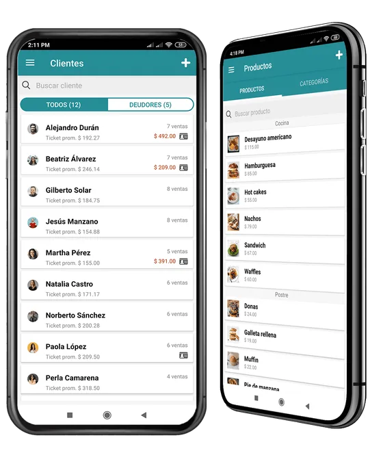 Captura de BerstaPOS: Clientes y productos