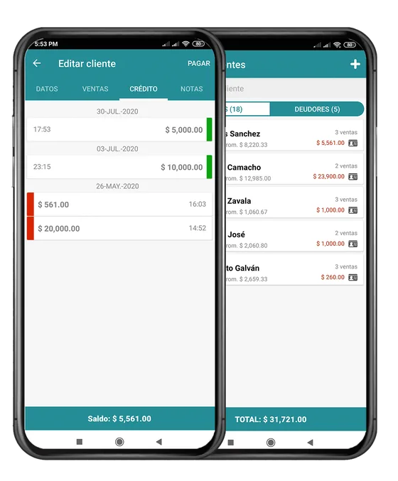Captura de BerstaPOS: Ventas a crédito